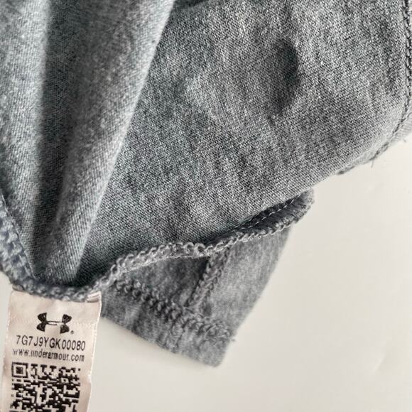 Under Armour Girls Medium Finale Showtime Sleeveless Tank Gray Overlapping Back - Picture 10 of 10